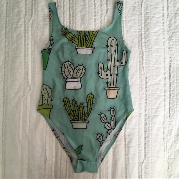 •Cute Cactus High-Cut One Piece• - Picture 1 of 3